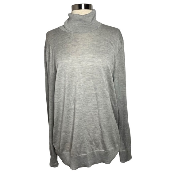 Brooks Brothers Extra‑Fine Merino Wool Turtleneck Sweater Size L • Heather Gray - Picture 1 of 5